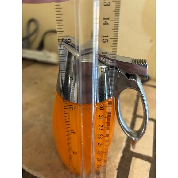 1960/70's Vintage Creamer or syrup Glass Dispenser Orange 6"T x 2" W - Picture 11 of 12